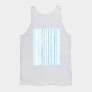 pastel striped pattern brush strokes. blue linen textured Tank Top